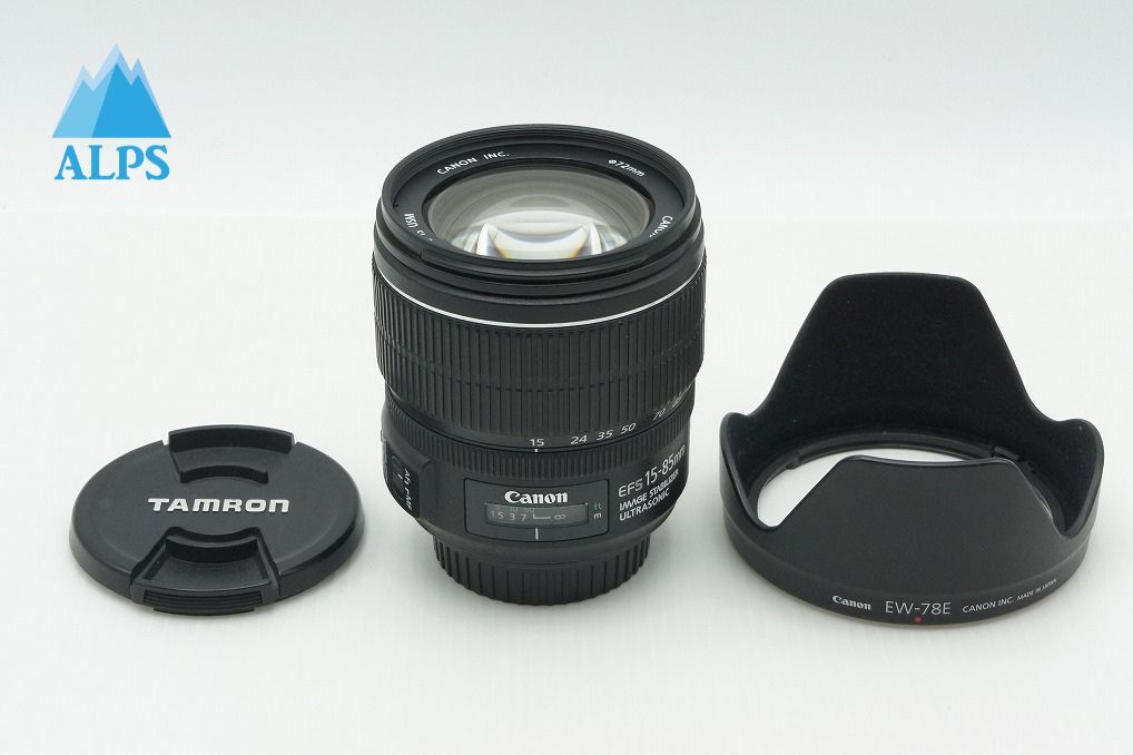 良品 Canon キヤノン EF-S 15-85mm F3.5-5.6 IS USM APS-C ズームレンズ フード付 260205x
