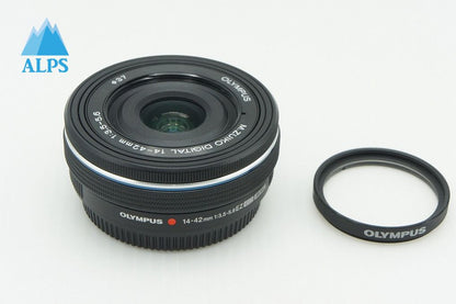 OLYMPUS オリンパス M.ZUIKO DIGITAL ED 14-42mm F3.5-5.6 EZ マイクロフォーサーズ ズームレンズ ブラック 260205k