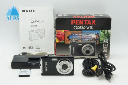 美品 PENTAX ペンタックス Optio V10 コンパクトデジタルカメラ ブラック 元箱付 260206i