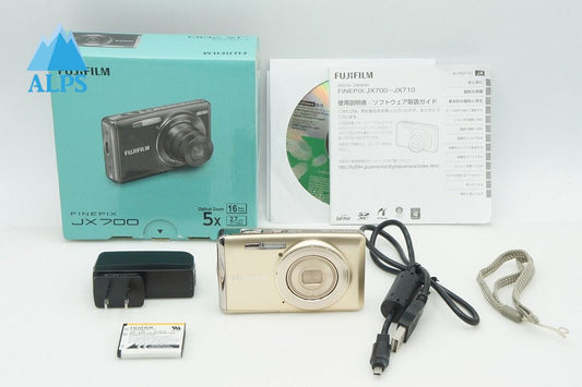 美品 FUJIFILM フジフィルム FinePix JX700 コンパクトデジタルカメラ シャンパンゴールド 元箱付 260205g