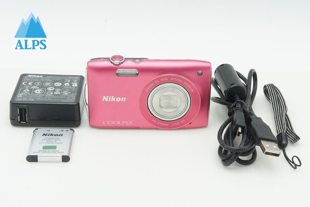 美品 Nikon ニコン COOLPIX S3300 コンパクトデジタルカメラ ストロベリーピンク 260210s