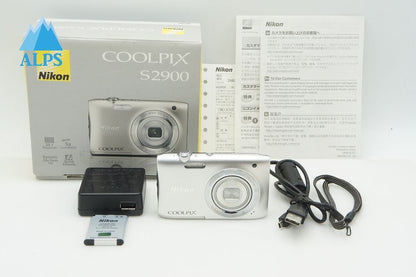 良品 Nikon ニコン COOLPIX S2900 コンパクトデジタルカメラ シルバー 元箱付 260218a