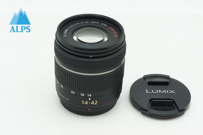 美品 Panasonic LUMIX G VARIO 14-42mm F3.5-5.6 ASPH. MEGA O.I.S H-FS014042 マイクロフォーサーズ 260219h