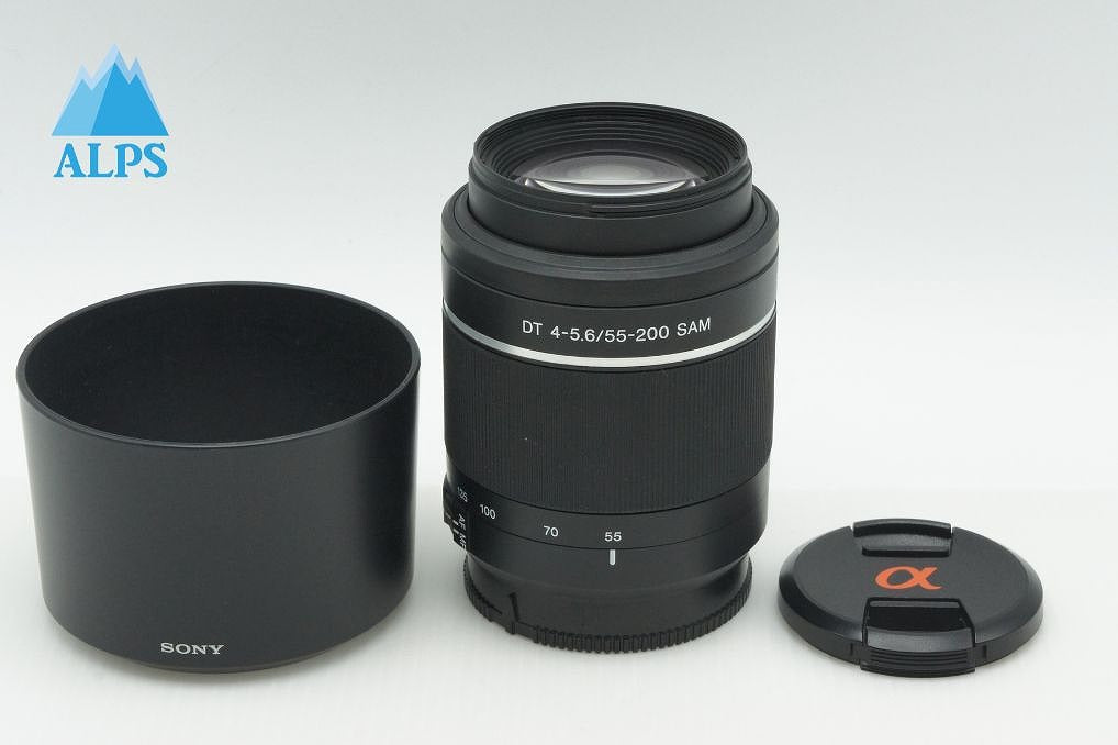 美品 SONY ソニー DT 55-200mm F4-5.6 SAM SAL55200-2 MINOLTA ミノルタ αマウント ズームレンズ フード付 260219r