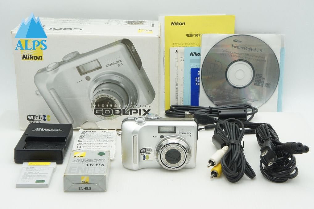 美品 Nikon ニコン COOLPIX P1 コンパクトデジタルカメラ プライムシルバー 元箱付 260302ae