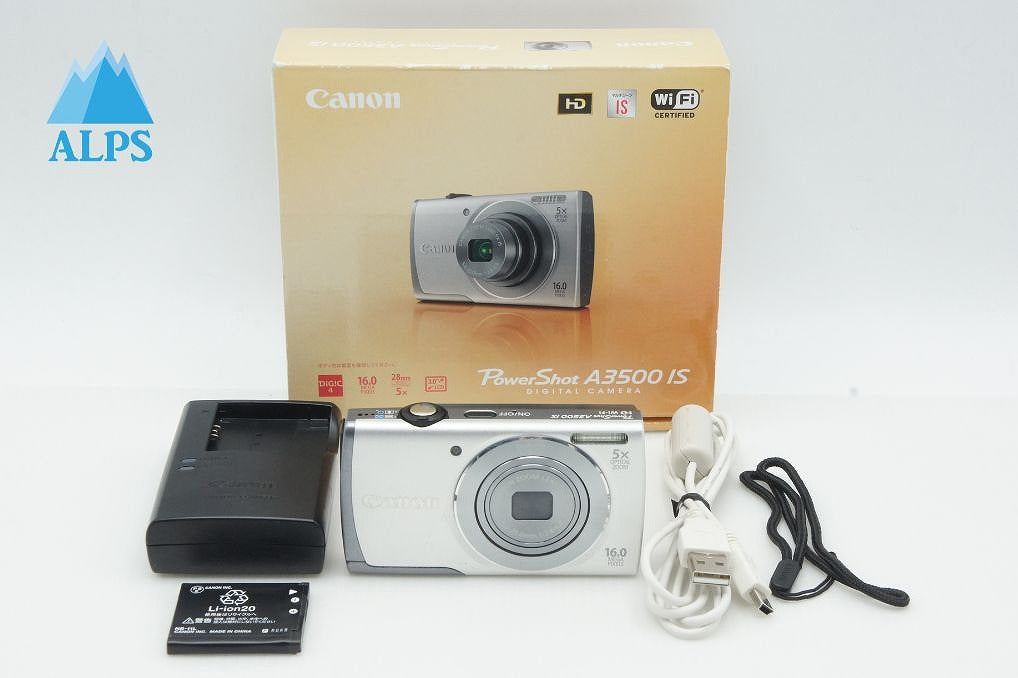 Canon キヤノン PowerShot A3500 IS コンパクトデジタルカメラ シルバー 元箱付 260311i