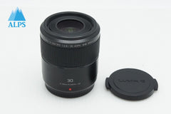 良品 Panasonic LUMIX G MACRO 30mm F2.8 ASPH. MEGA O.I.S. H-HS030 マイクロフォーサーズ ブラック 260313x