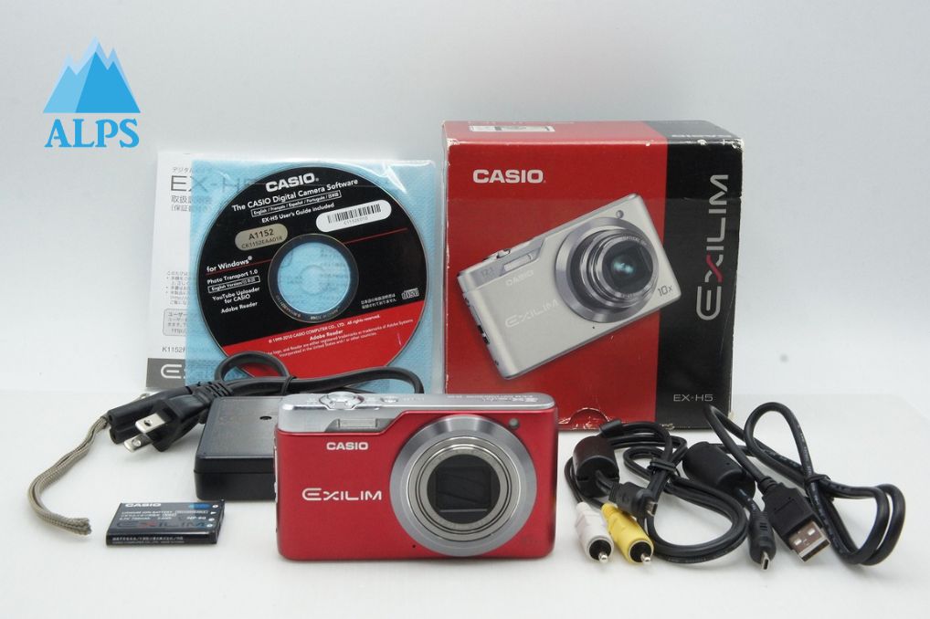 美品 CASIO カシオ EXILIM EX-H5 コンパクトデジタルカメラ レッド 元箱付 260317z