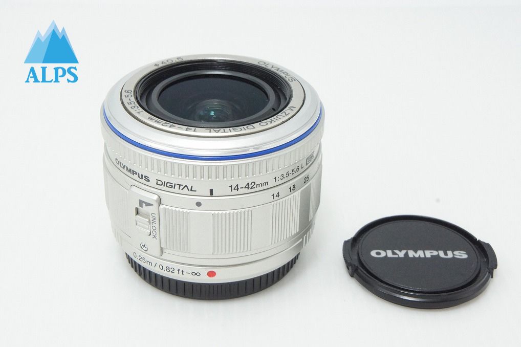 美品 OLYMPUS オリンパス M.ZUIKO DIGITAL ED 14-42mm F3.5-5.6 L マイクロフォーサーズ シルバー ズームレンズ 260401t