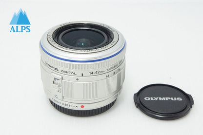 美品 OLYMPUS オリンパス M.ZUIKO DIGITAL ED 14-42mm F3.5-5.6 L マイクロフォーサーズ シルバー ズームレンズ 260401t