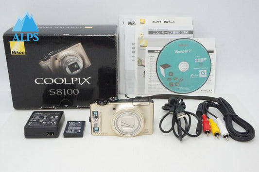 良品 Nikon ニコン COOLPIX S8100 コンパクトデジタルカメラ プレシャスゴールド 元箱付 260403v