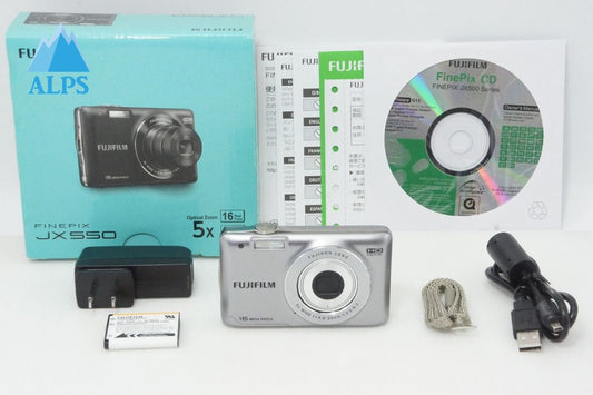美品 FUJIFILM フジフィルム FinePix JX550 コンパクトデジタルカメラ シルバー 元箱付 260408e