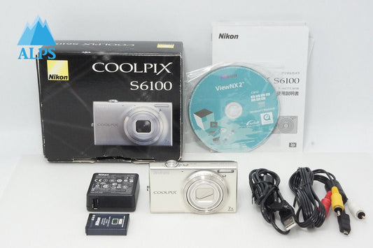 美品 Nikon ニコン COOLPIX S6100 コンパクトデジタルカメラ シャンパンシルバー 元箱付  260408i