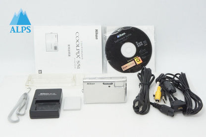 美品 Nikon ニコン COOLPIX S51 コンパクトデジタルカメラ グロスシルバー 260408l