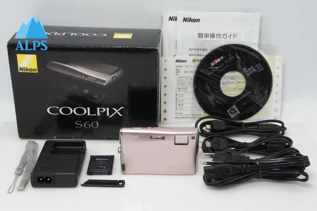 Excellent Condition Nikon COOLPIX S60 Compact Digital Camera Royal Pink With Original Box 260409b