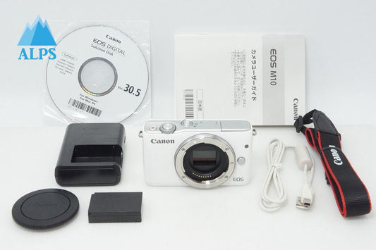 美品 Canon キヤノン EOS M10 ボディ ミラーレス一眼カメラ ホワイト 260413g