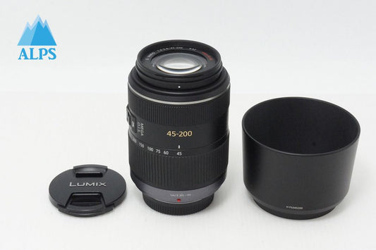 美品 Panasonic LUMIX G VARIO 45-200mm F4-5.6 MEGA O.I.S. H-FS045200 マイクロフォーサーズ フード付 260416ac