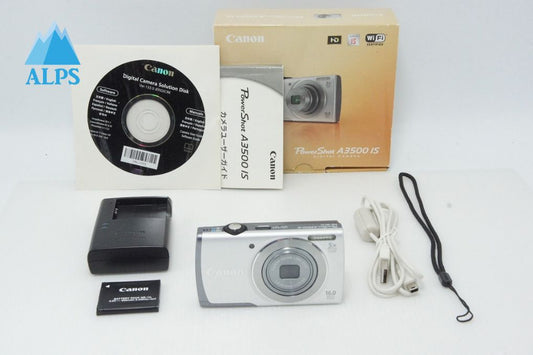 美品 Canon キヤノン PowerShot A3500 IS コンパクトデジタルカメラ シルバー 元箱付 260420l