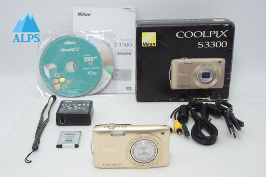 美品 Nikon ニコン COOLPIX S3300 コンパクトデジタルカメラ スイートゴールド 元箱付 260420d