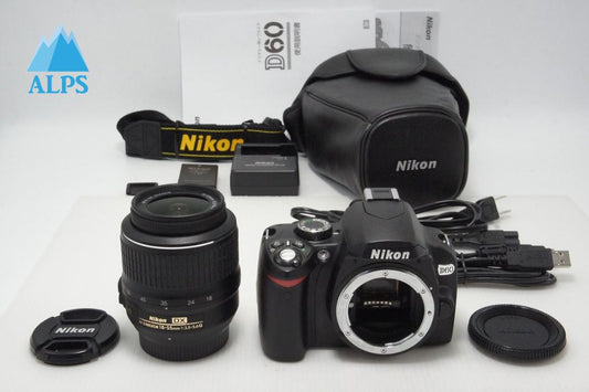美品 Nikon ニコン D60 ボディ + AF-S 18-55mm VR レンズキット デジタル一眼レフカメラ ケース付 260425ah