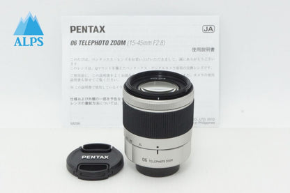美品 PENTAX ペンタックス 06 TELEPHOTO ZOOM 15-45mm F2.8 ズームレンズ シルバー 260425n