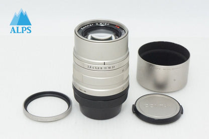 美品 CONTAX コンタックス Carl Zeiss Sonnar T* 90mm F2.8 G用 単焦点レンズ 純正フィルター メタルフード付 260423x