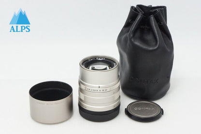 美品 CONTAX コンタックス Carl Zeiss Sonnar T* 90mm F2.8 G用 単焦点レンズ 純正メタルフード ポーチ付 260423r