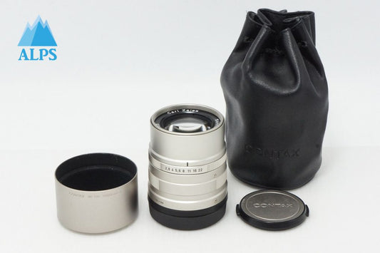 美品 CONTAX コンタックス Carl Zeiss Sonnar T* 90mm F2.8 G用 単焦点レンズ 純正メタルフード ポーチ付 260423r