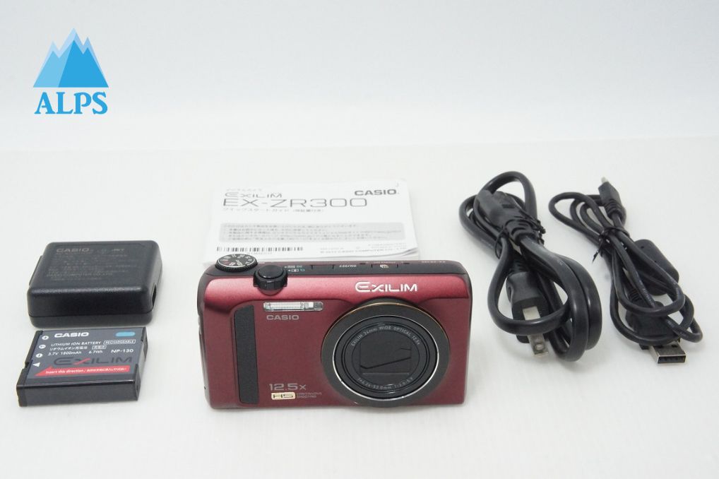 良品 CASIO カシオ HIGH SPEED EXILIM EX-ZR300 コンパクトデジタルカメラ レッド 260508o
