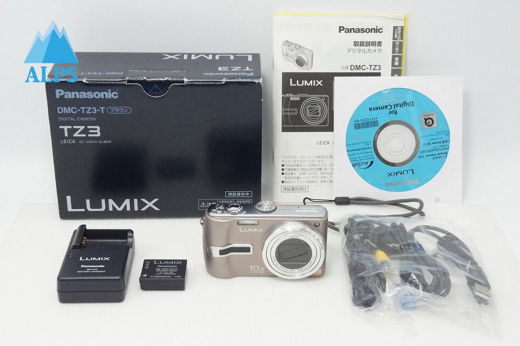 良品 Panasonic パナソニック LUMIX DMC-TZ3 コンパクトデジタルカメラ ブラウン 元箱付 260508w