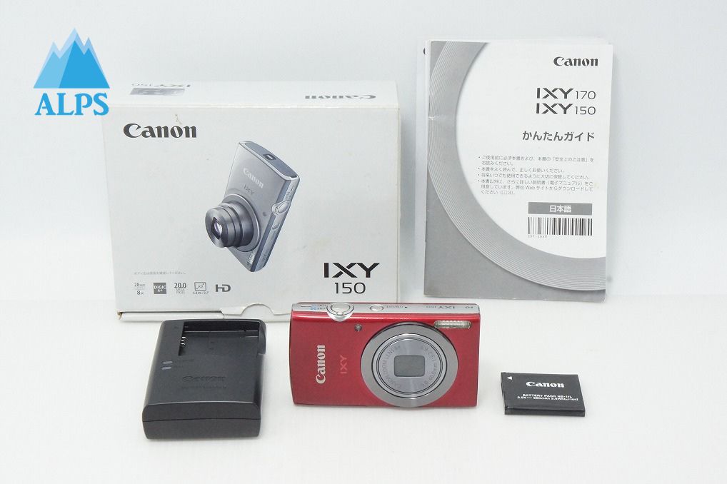 良品 Canon キヤノン IXY 150 コンパクトデジタルカメラ レッド 元箱付 260512e