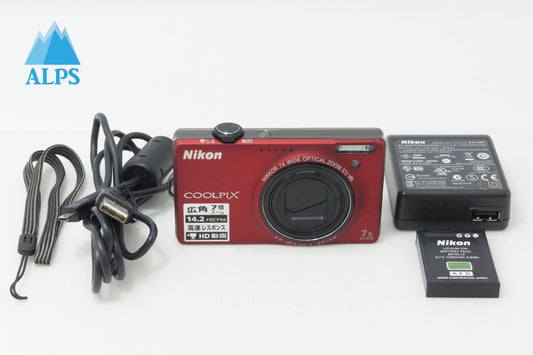 Excellent Condition Nikon COOLPIX S6000 Compact Digital Camera Flash Red 260508p