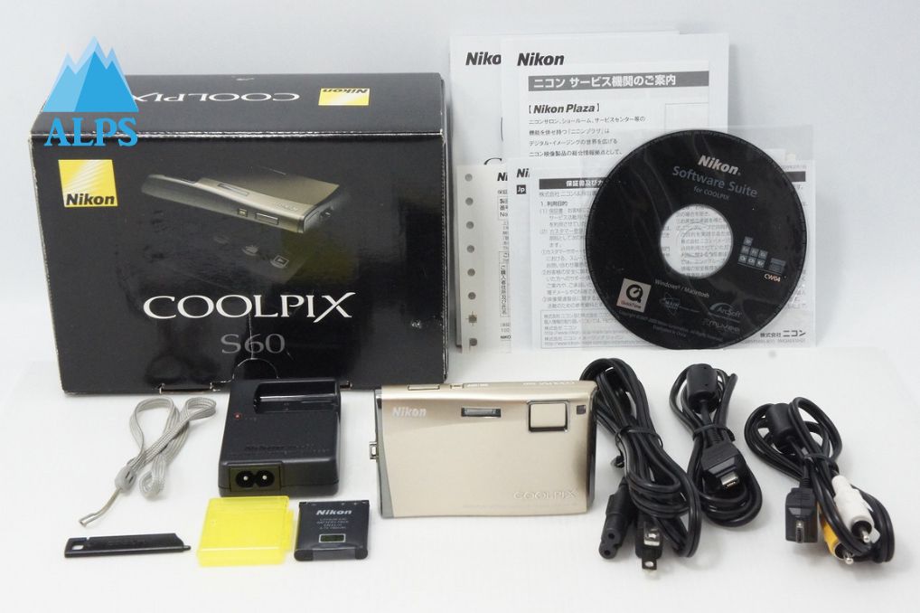 美品 Nikon ニコン COOLPIX S60 コンパクトデジタルカメラ リッチゴールド 元箱付 260512c