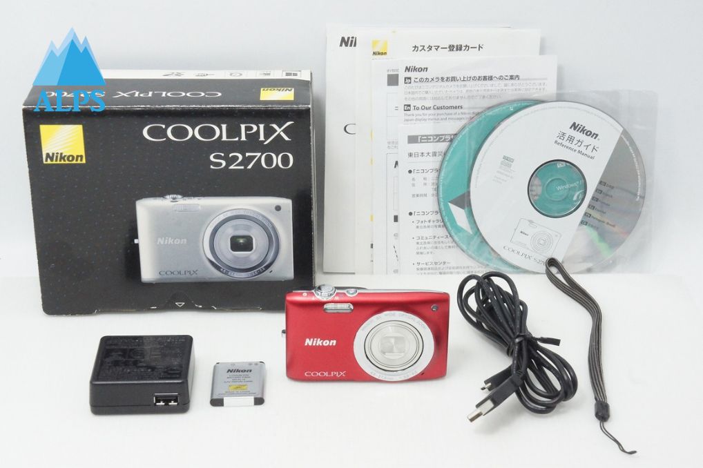 Nikon COOLPIX S2700 Compact Digital Camera Red with Original Box 260512j