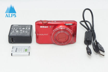 Excellent Condition Nikon COOLPIX S6400 Compact Digital Camera Glossy Red 260512r