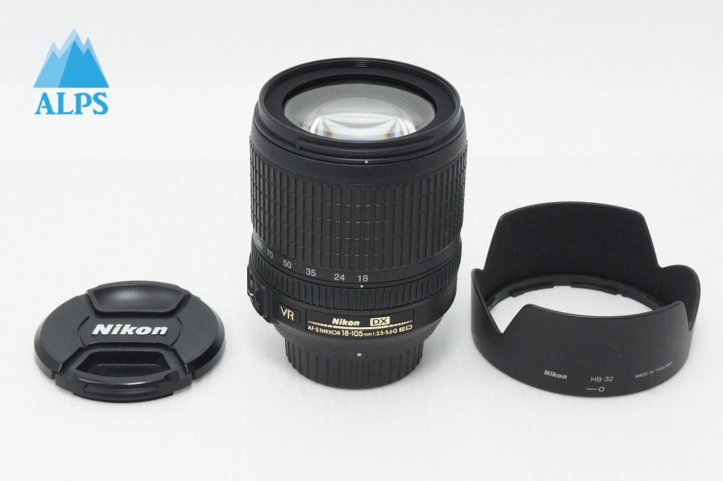 美品 Nikon ニコン AF-S DX NIKKOR 18-105mm F3.5-5.6G ED VR APS-C ズームレンズ フード付 260514b