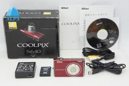 良品 Nikon ニコン COOLPIX S640 コンパクトデジタルカメラ プライムレッド 元箱付 260521i