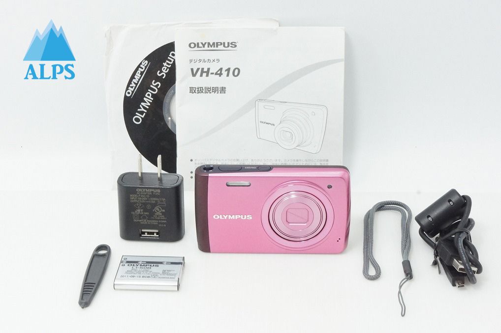美品 OLYMPUS オリンパス STYLUS VH-410 コンパクトデジタルカメラ ピンク 260525aa
