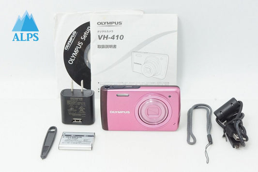 美品 OLYMPUS オリンパス STYLUS VH-410 コンパクトデジタルカメラ ピンク 260525aa