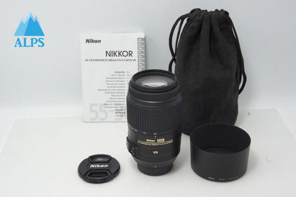 美品 Nikon ニコン AF-S DX NIKKOR 55-300mm F4.5-5.6G ED VR APS-C ズームレンズ フード ポーチ付 260527ag