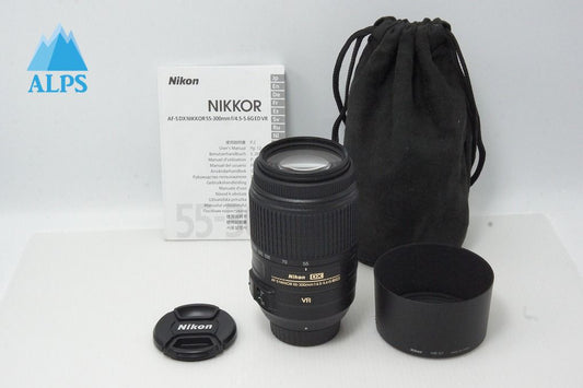 美品 Nikon ニコン AF-S DX NIKKOR 55-300mm F4.5-5.6G ED VR APS-C ズームレンズ フード ポーチ付 260527ag