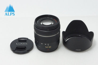 良品 Panasonic LUMIX G VARIO 14-42mm F3.5-5.6 ASPH. MEGA O.I.S H-FS014042 マイクロフォーサーズ フード付 260527q