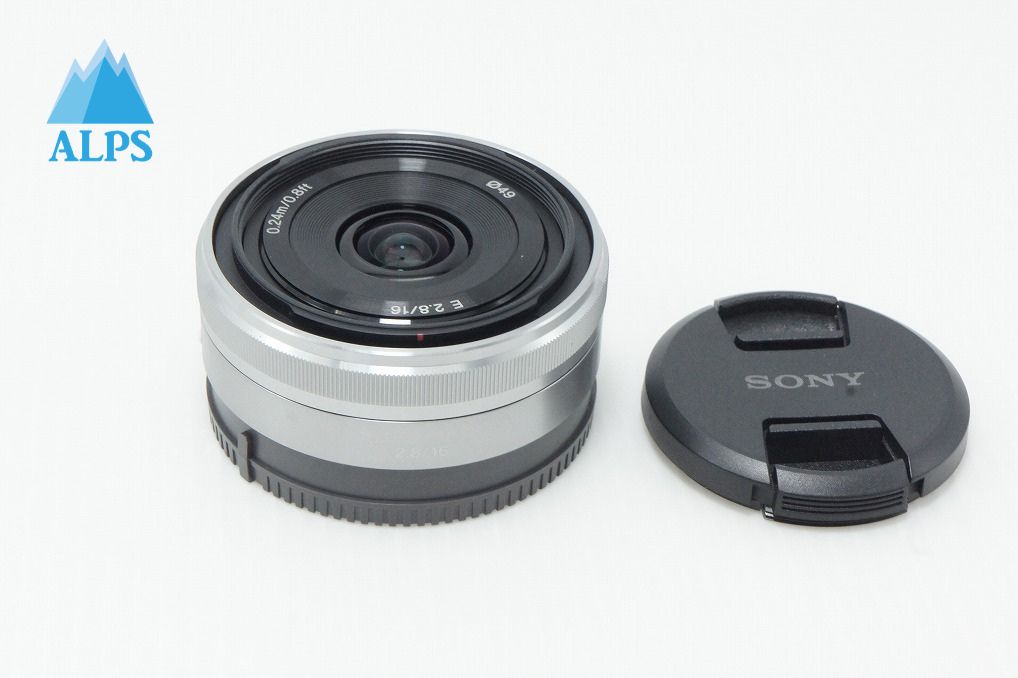 美品 SONY ソニー E 16mm F2.8 SEL16F28 シルバー Ｅマウント APS-C 単焦点レンズ 260527bd