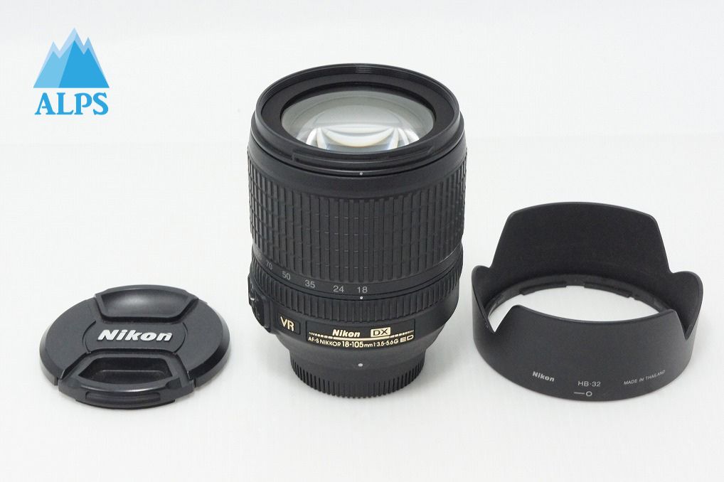 美品 Nikon ニコン AF-S DX NIKKOR 18-105mm F3.5-5.6G ED VR APS-C ズームレンズ フード付 260529a