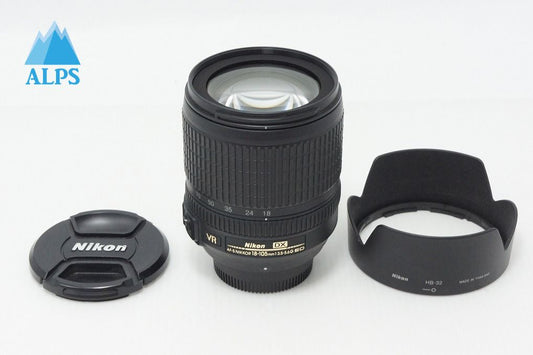 美品 Nikon ニコン AF-S DX NIKKOR 18-105mm F3.5-5.6G ED VR APS-C ズームレンズ フード付 260529a