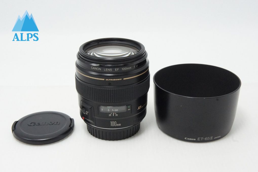 良品 Canon キヤノン EF 100mm F2 USM フルサイズ 単焦点レンズ フード付 260528r