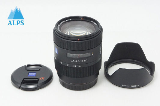 良品 SONY Vario-Sonnar T* DT 16-80mm F3.5-4.5 ZA SAL1680Z MINOLTA αマウント APS-C ズームレンズ フード付 260605f