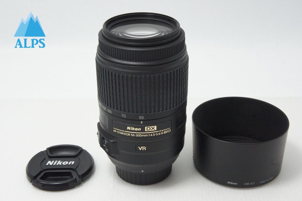 美品 Nikon ニコン AF-S DX NIKKOR 55-300mm F4.5-5.6G ED VR APS-C ズームレンズ フード付 260609b