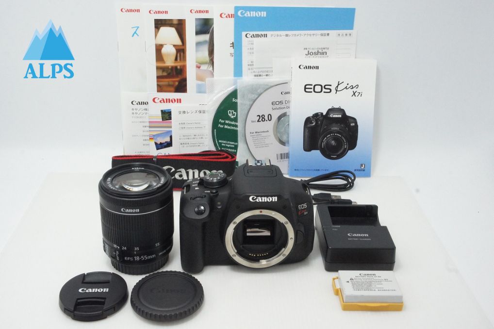美品 Canon キヤノン EOS Kiss X7i ボディ + EF-S 18-55mm F3.5-5.6 IS STM デジタル一眼レフカメラ 260610aj