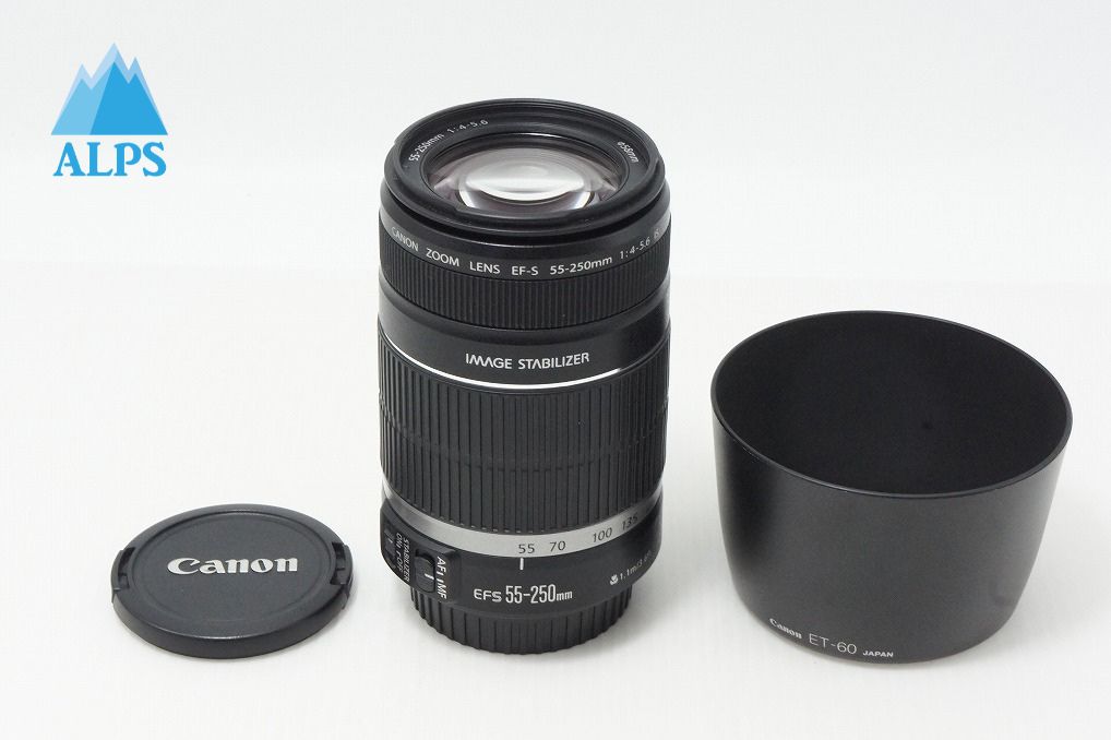 美品 Canon キヤノン EF-S 55-250mm F4-5.6 IS ズームレンズ APS-C フード付 260612e
